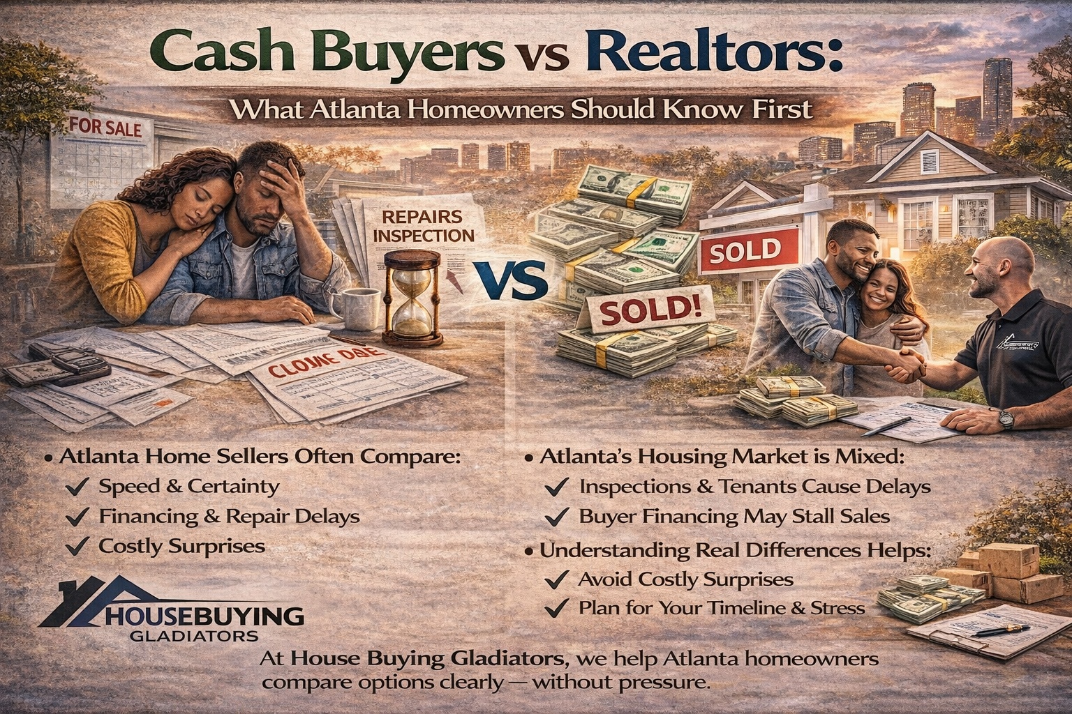 Cash buyers vs realtors in Atlanta speed and certainty comparison