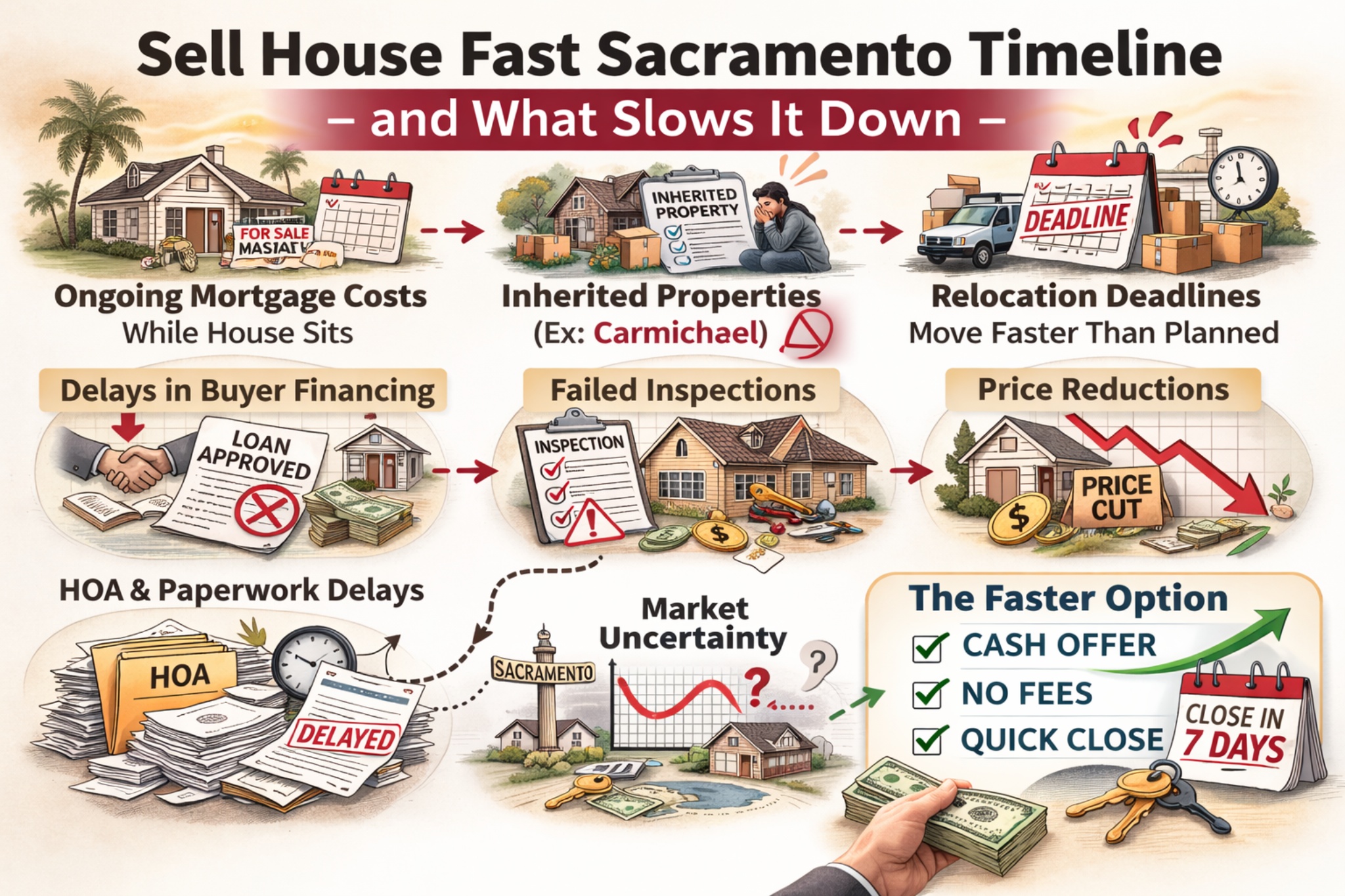 Sell House Fast Sacramento Timeline and What Slows It Down