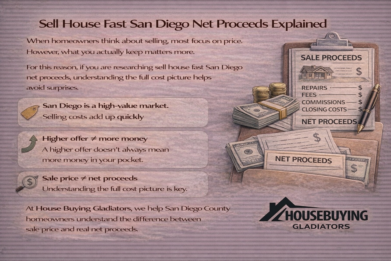 Sell House Fast San Diego Net Proceeds Explained