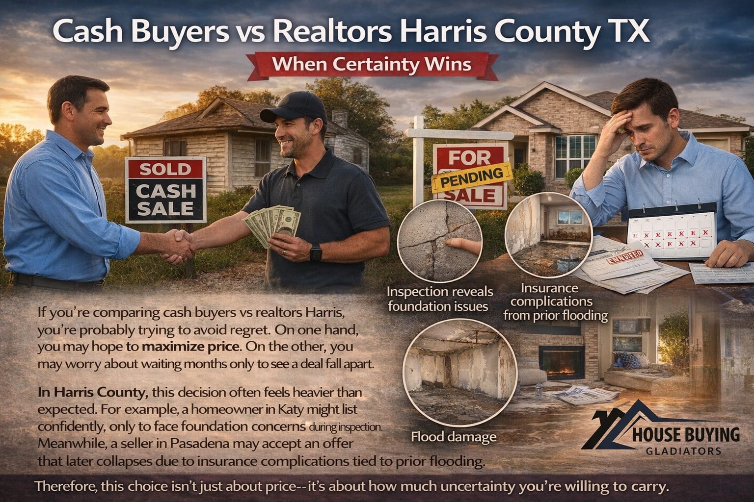 Cash Buyers vs Realtors Harris County TX When Certainty Wins