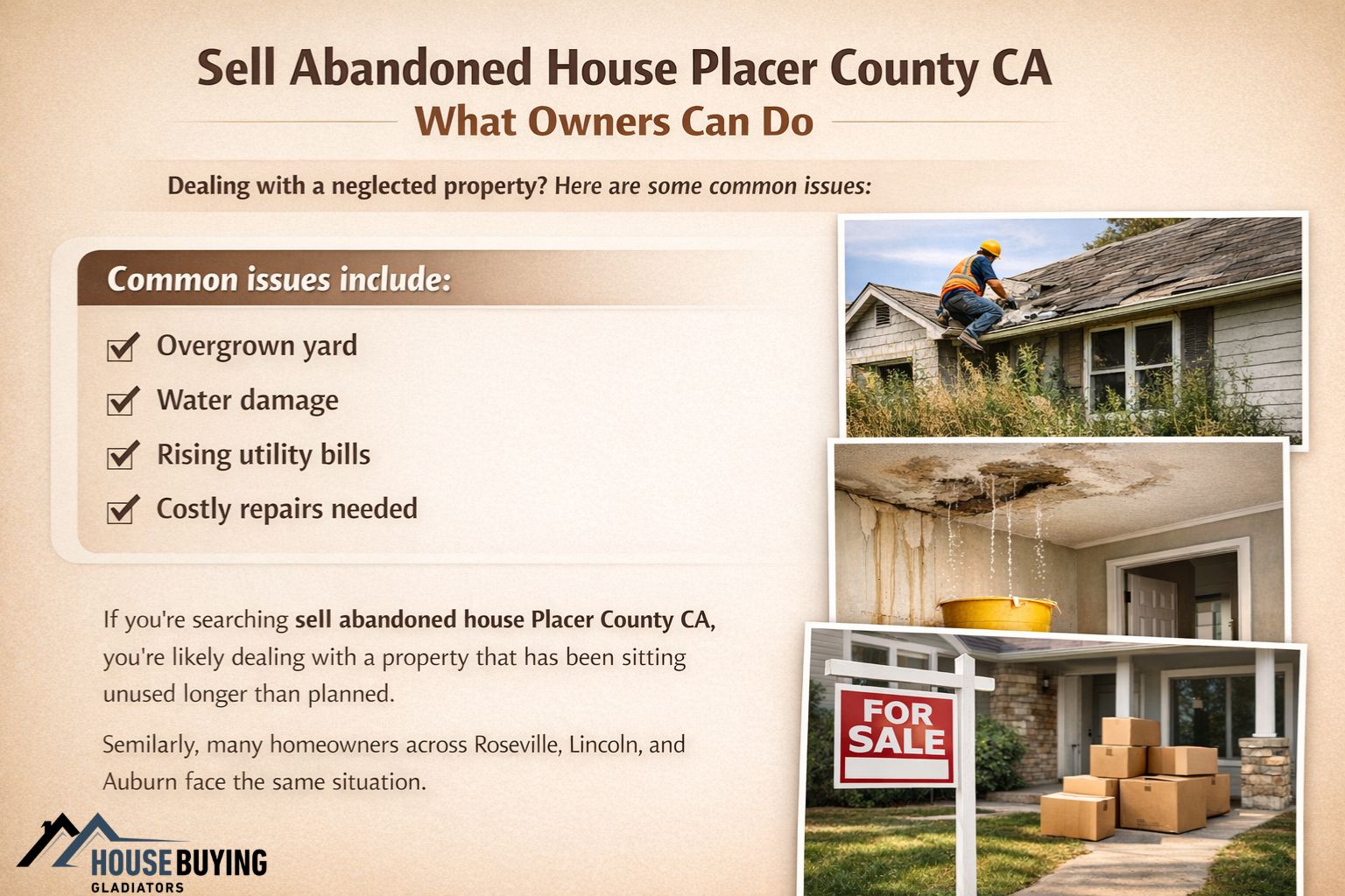 Sell Abandoned House Placer County CA What Owners Can Do