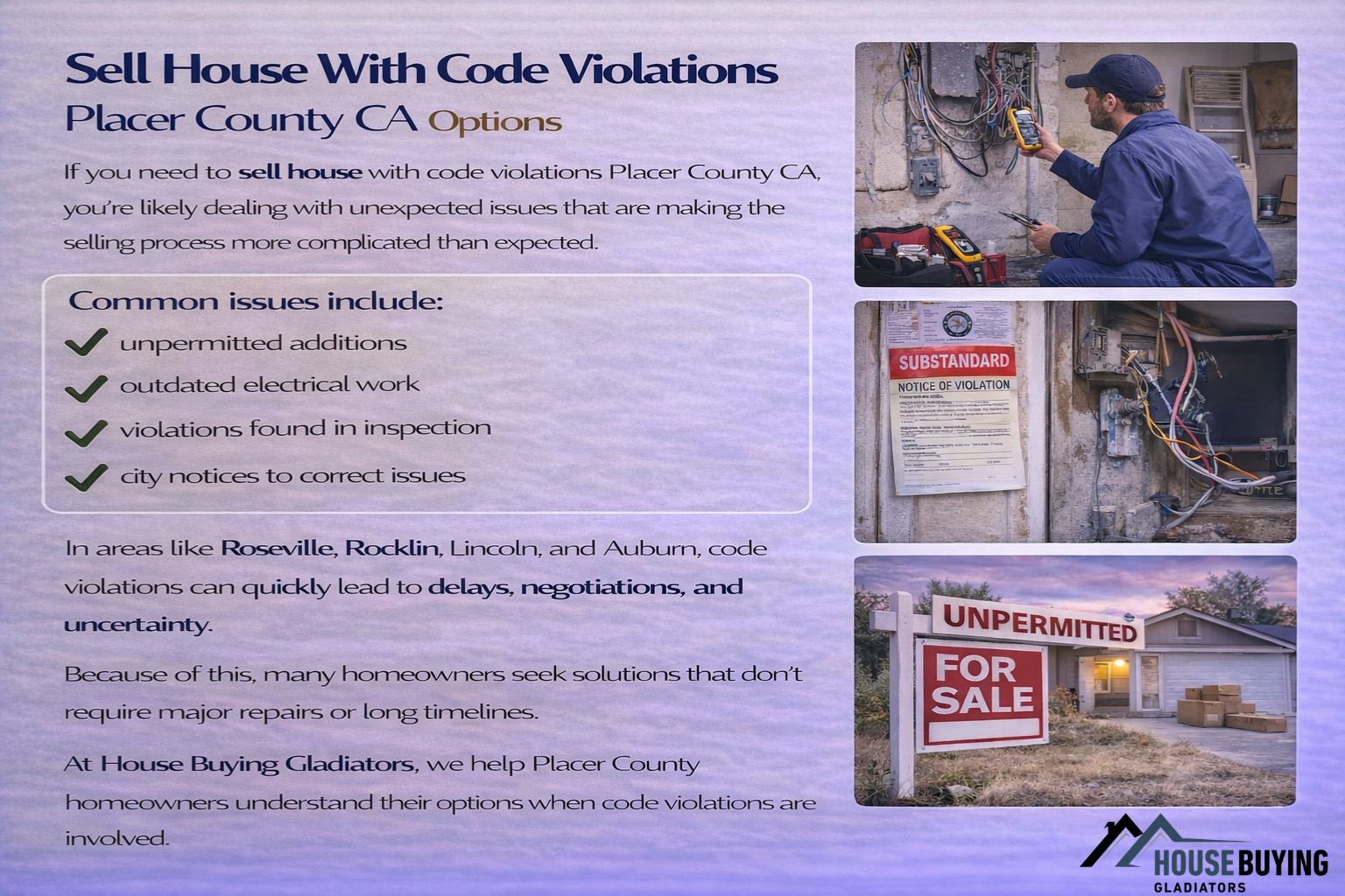 Sell House With Code Violations Placer County CA Options