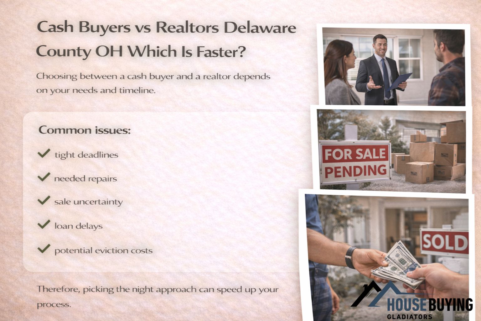 Cash Buyers vs Realtors Delaware County OH Which Is Faster