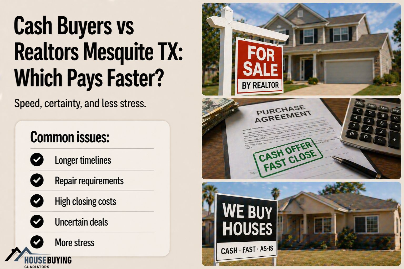 Cash Buyers vs Realtors Mesquite TX Which Pays Faster