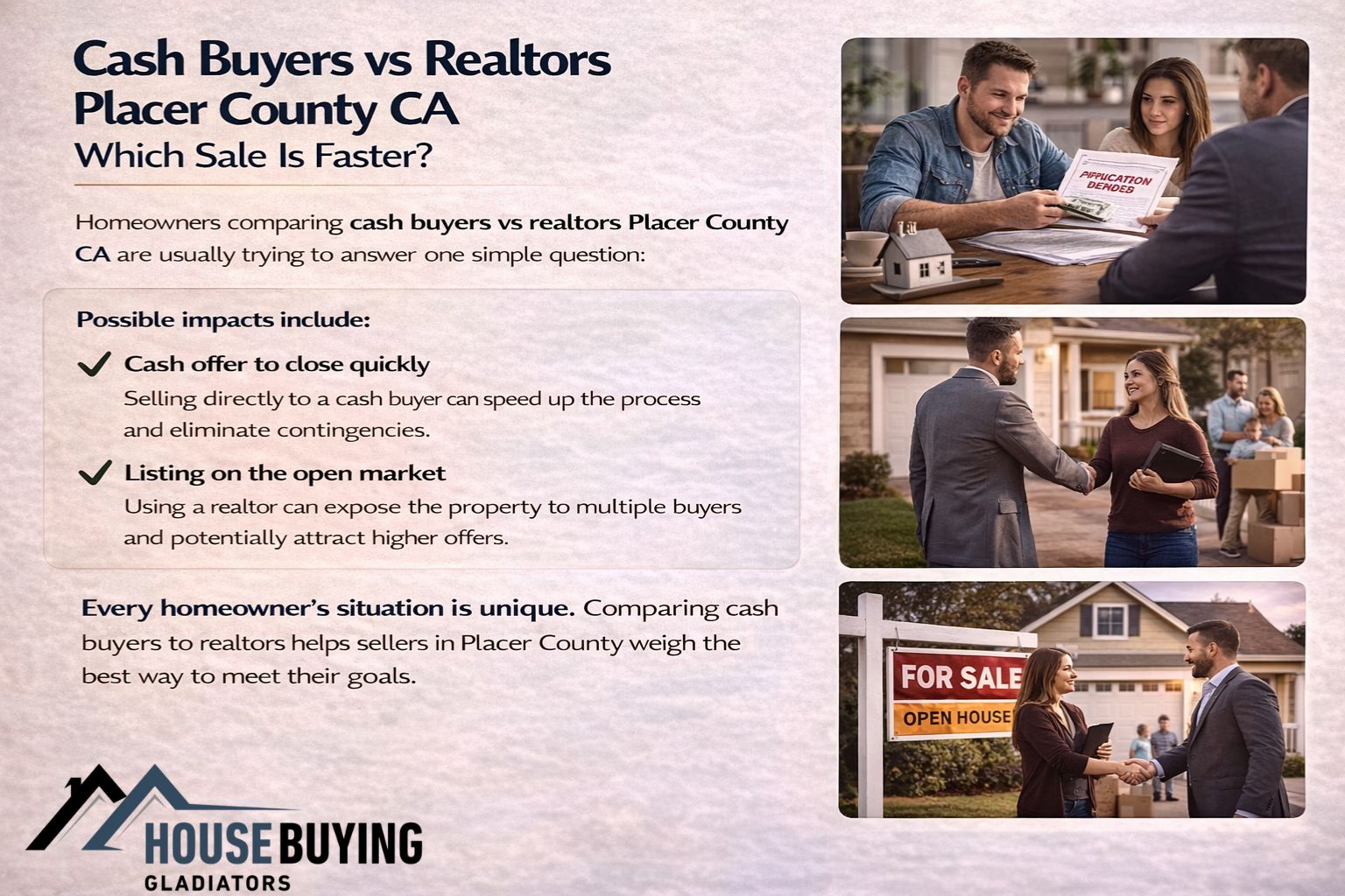 Cash Buyers vs Realtors Placer County CA Which Sale Is Faster?