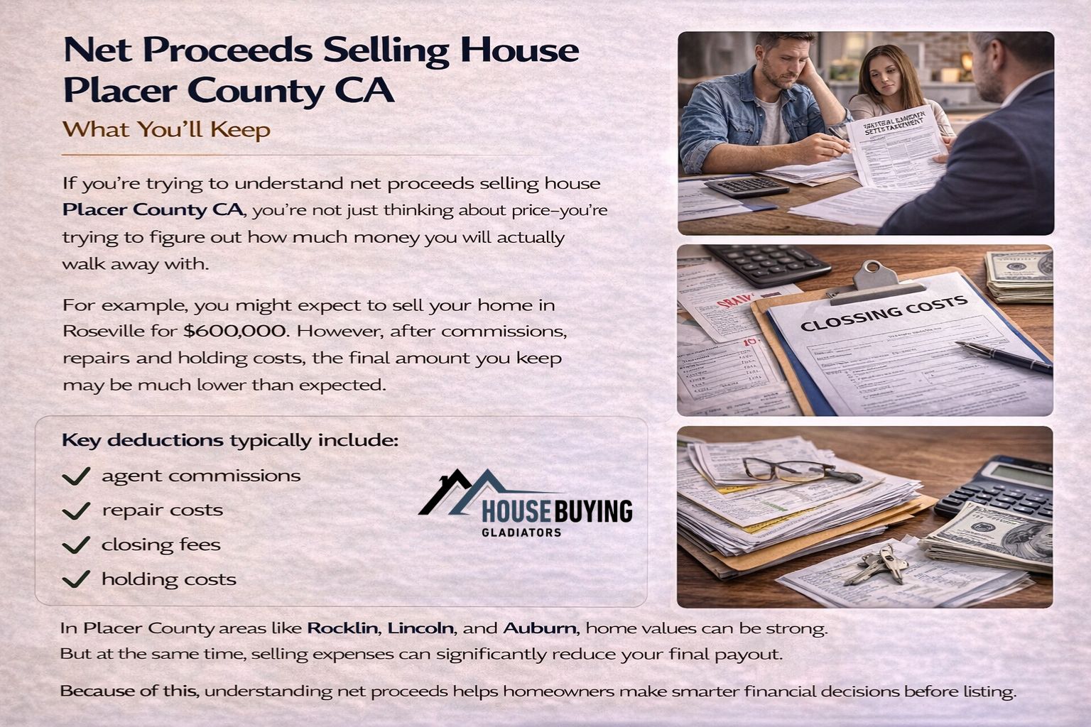 Net Proceeds Selling House Placer County CA What You’ll Keep