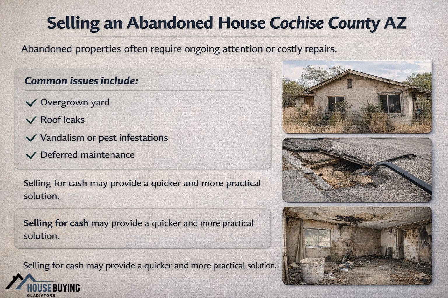 Sell Abandoned House Cochise County AZ Options for Owners