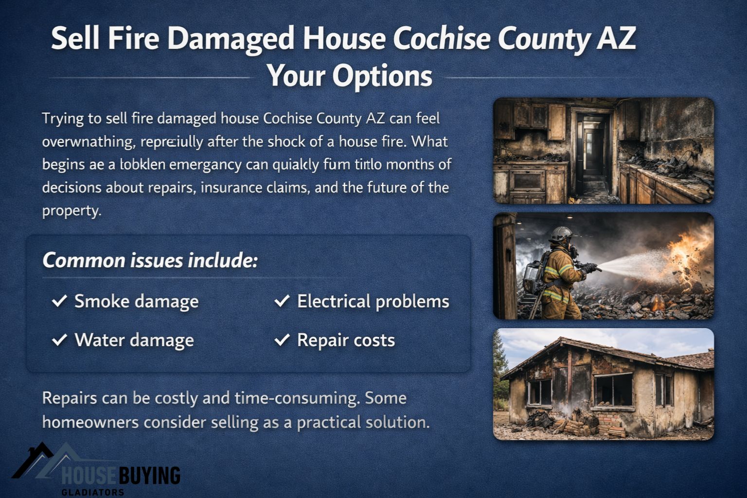 Sell Fire Damaged House Cochise County AZ Your Options