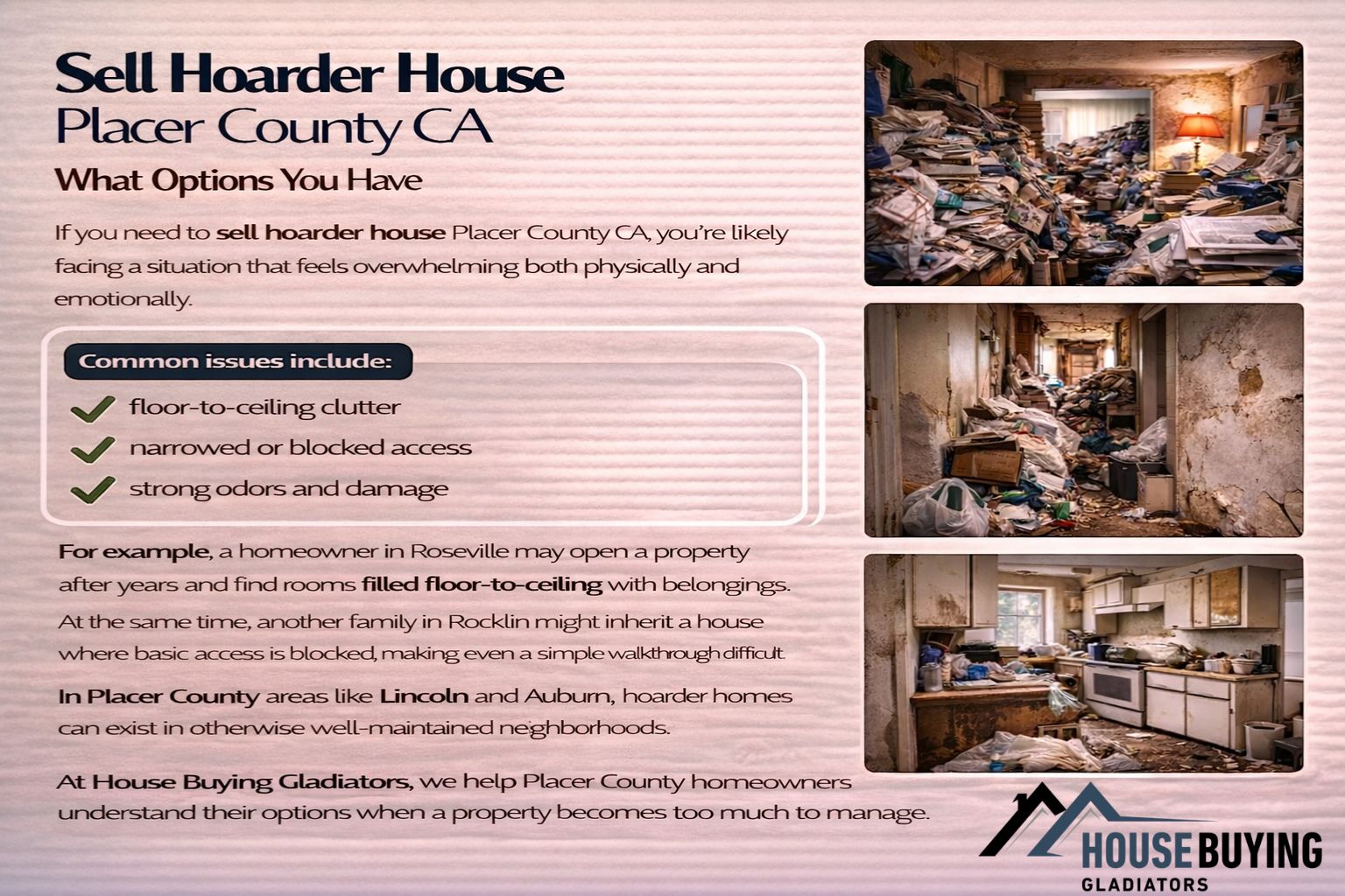 Sell Hoarder House Placer County CA What Options You Have