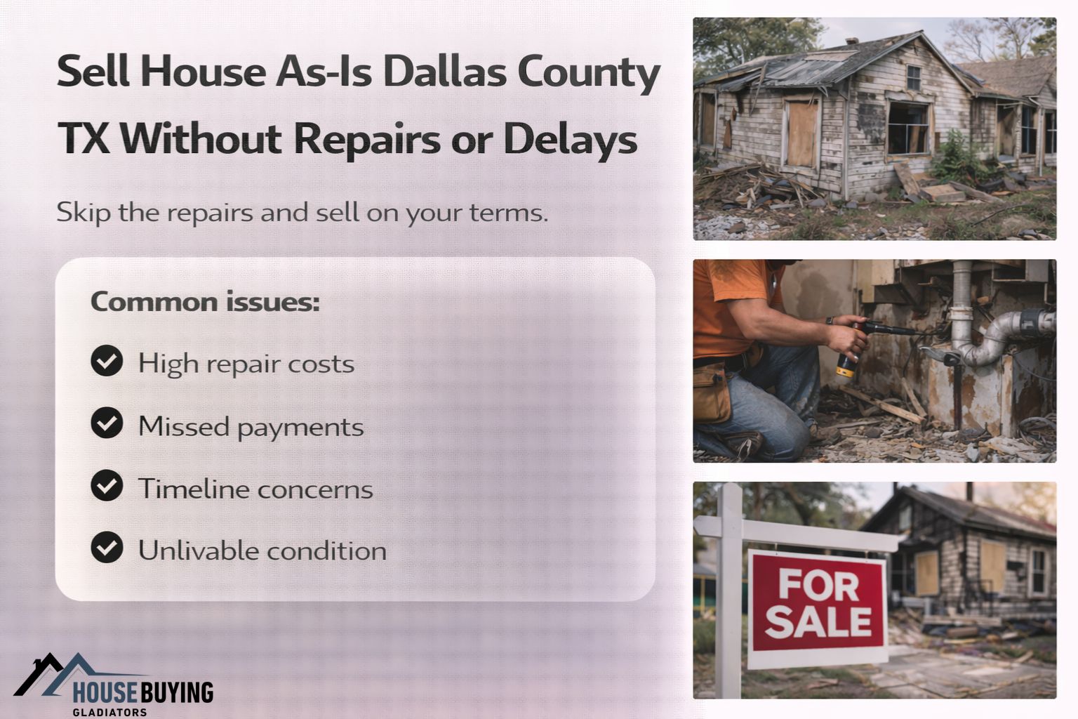 Sell House As-Is Dallas County TX Without Repairs or Delays