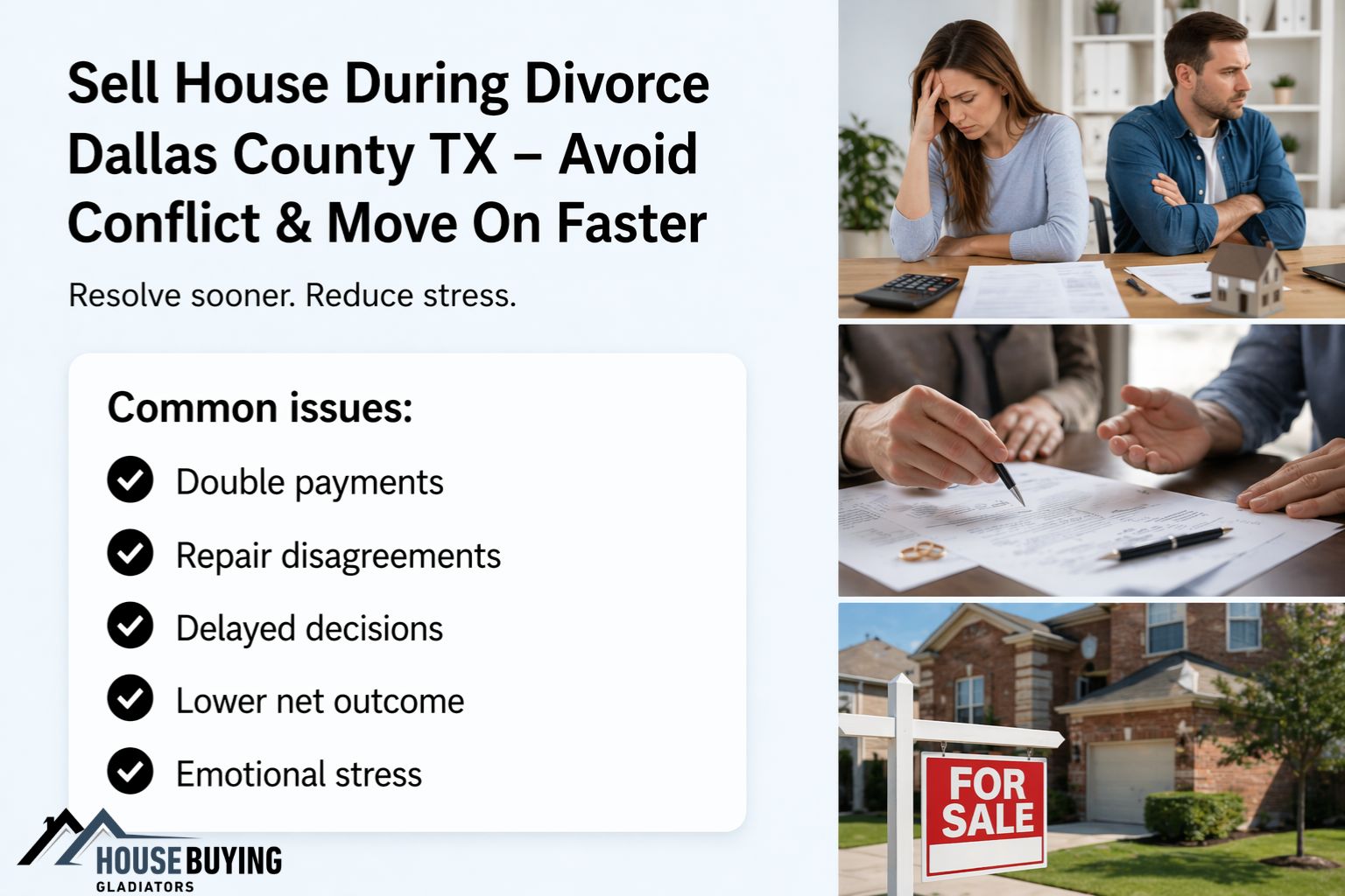 Sell House During Divorce Dallas County TX – Avoid Conflict & Move On Faster