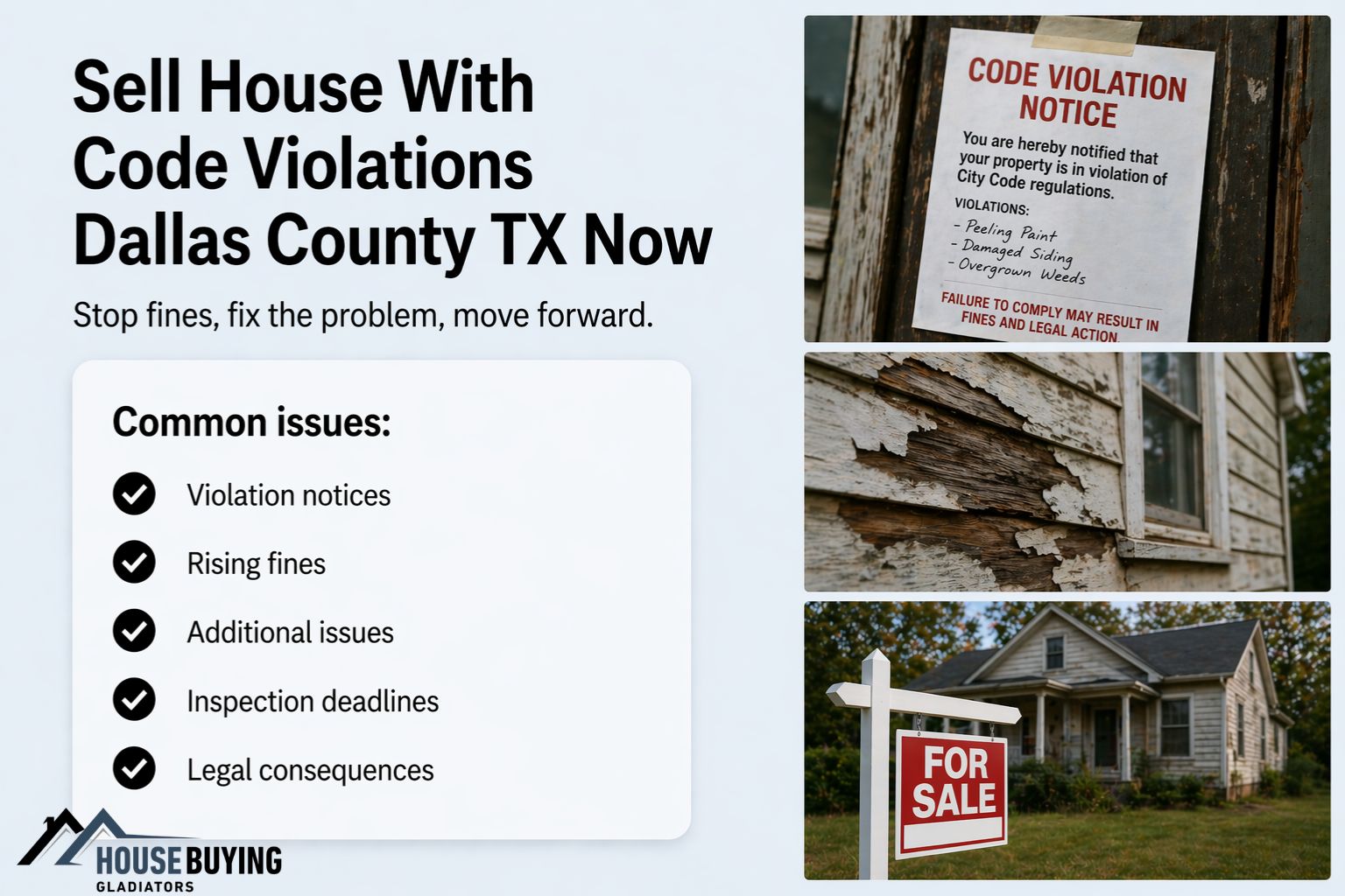 Sell House With Code Violations Dallas County TX Now