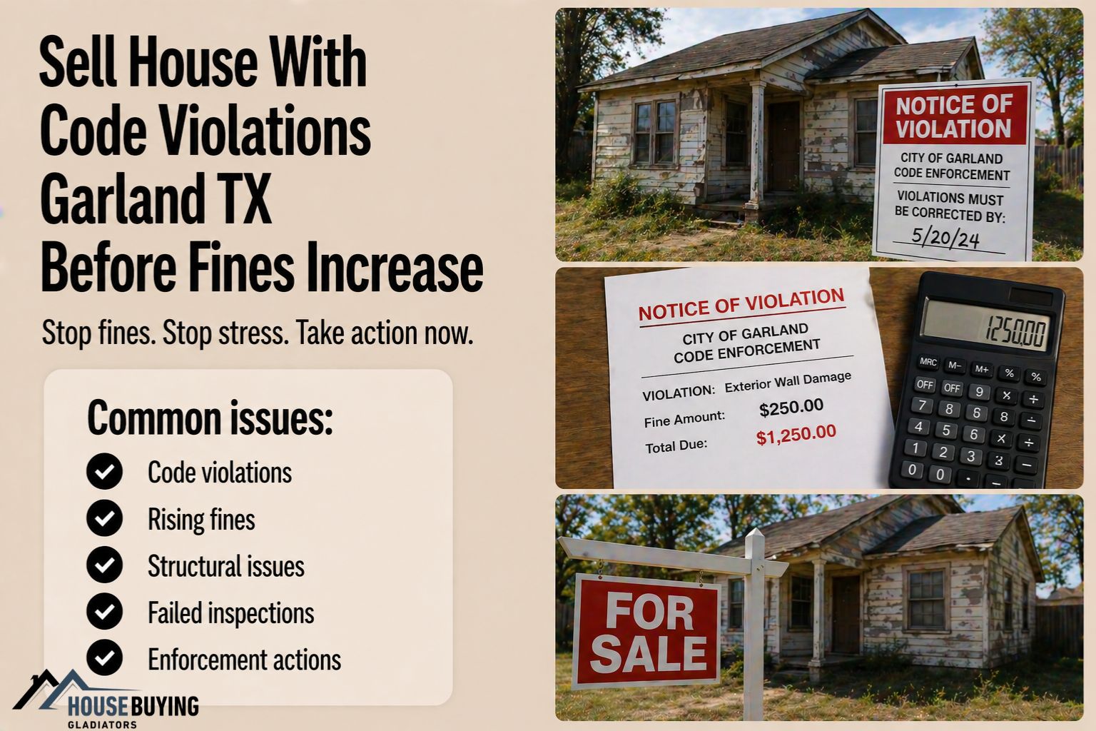 Sell House With Code Violations Garland TX Before Fines Increase