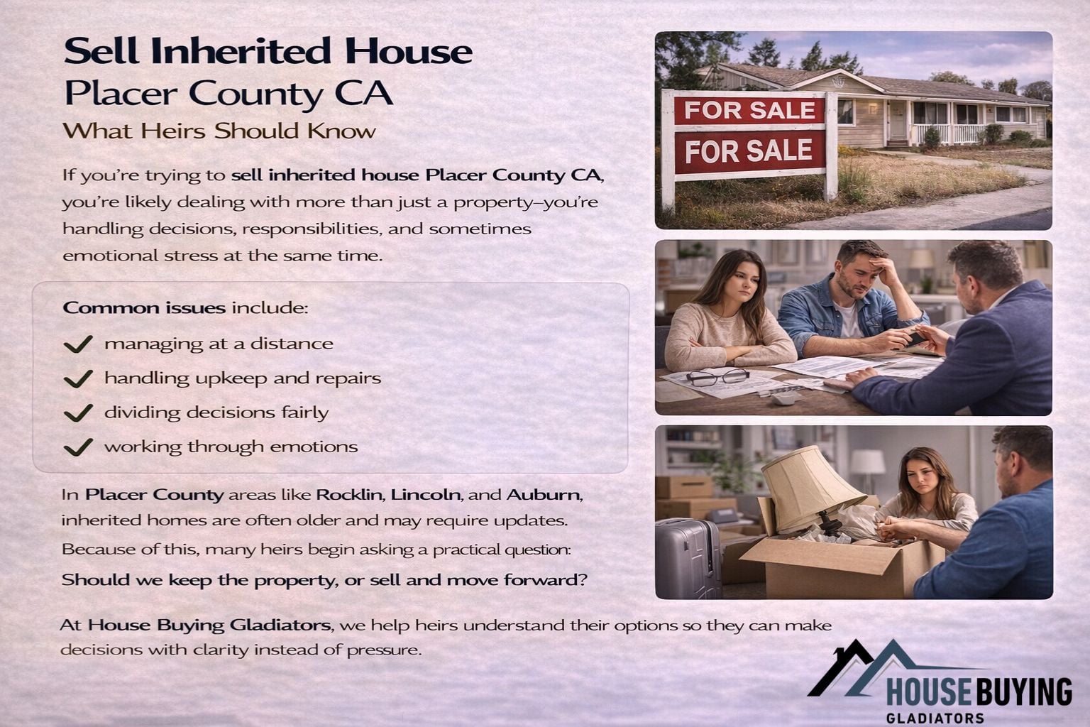 Sell Inherited House Placer County CA What Heirs Should Know