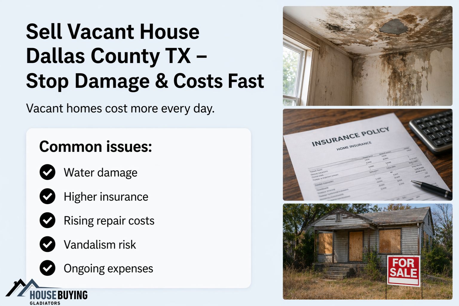 Sell Vacant House Dallas County TX – Stop Damage & Costs Fast