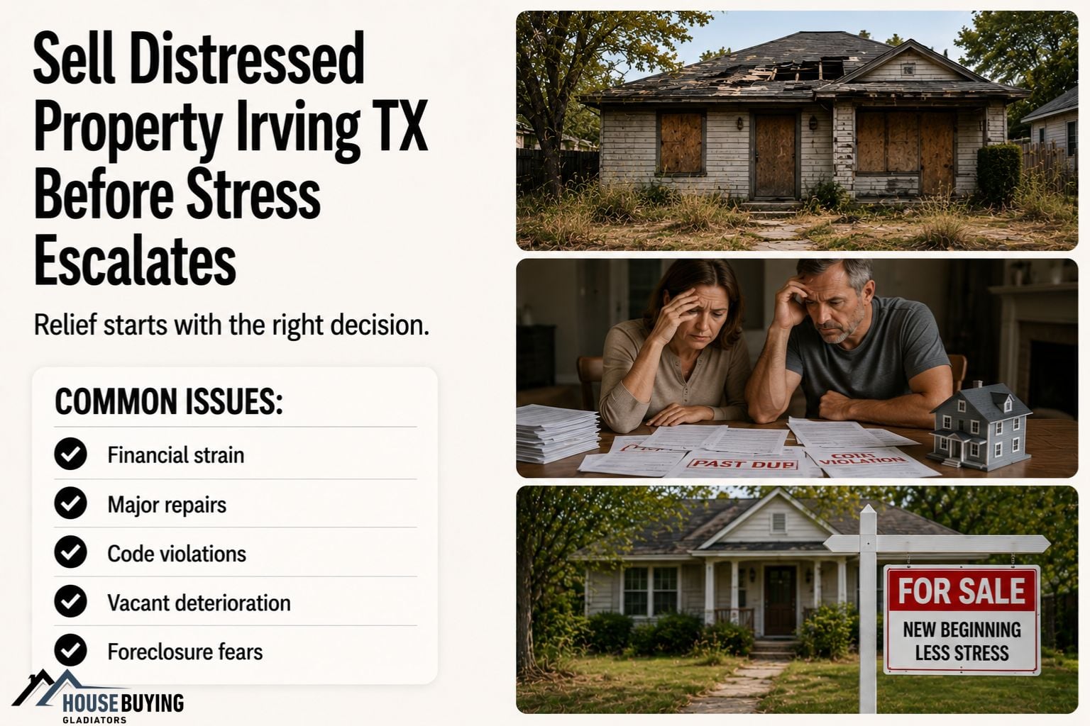 Sell Distressed Property Irving TX Before Stress Escalates