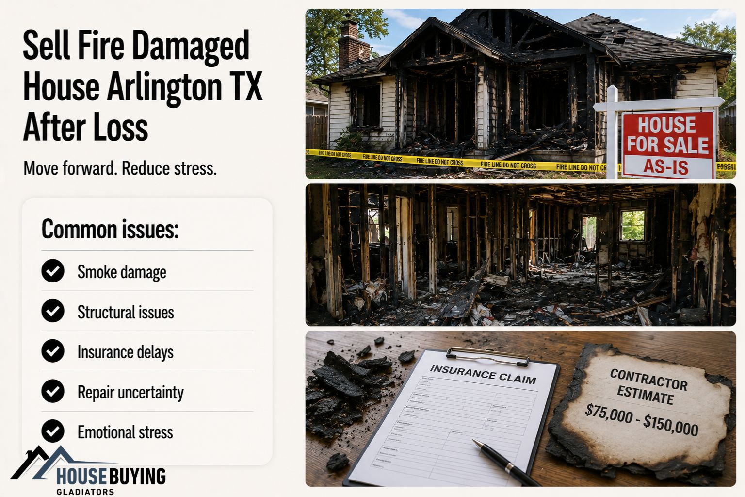 Sell Fire Damaged House Arlington TX After Loss