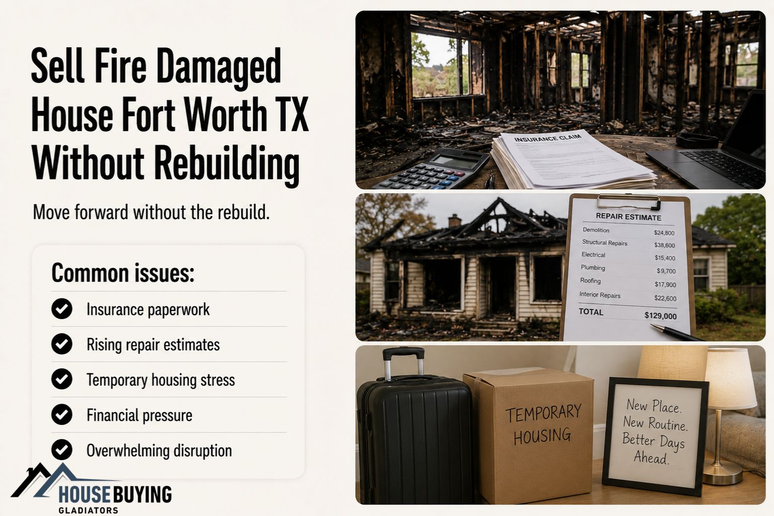 Sell Fire Damaged House Fort Worth TX Without Rebuilding