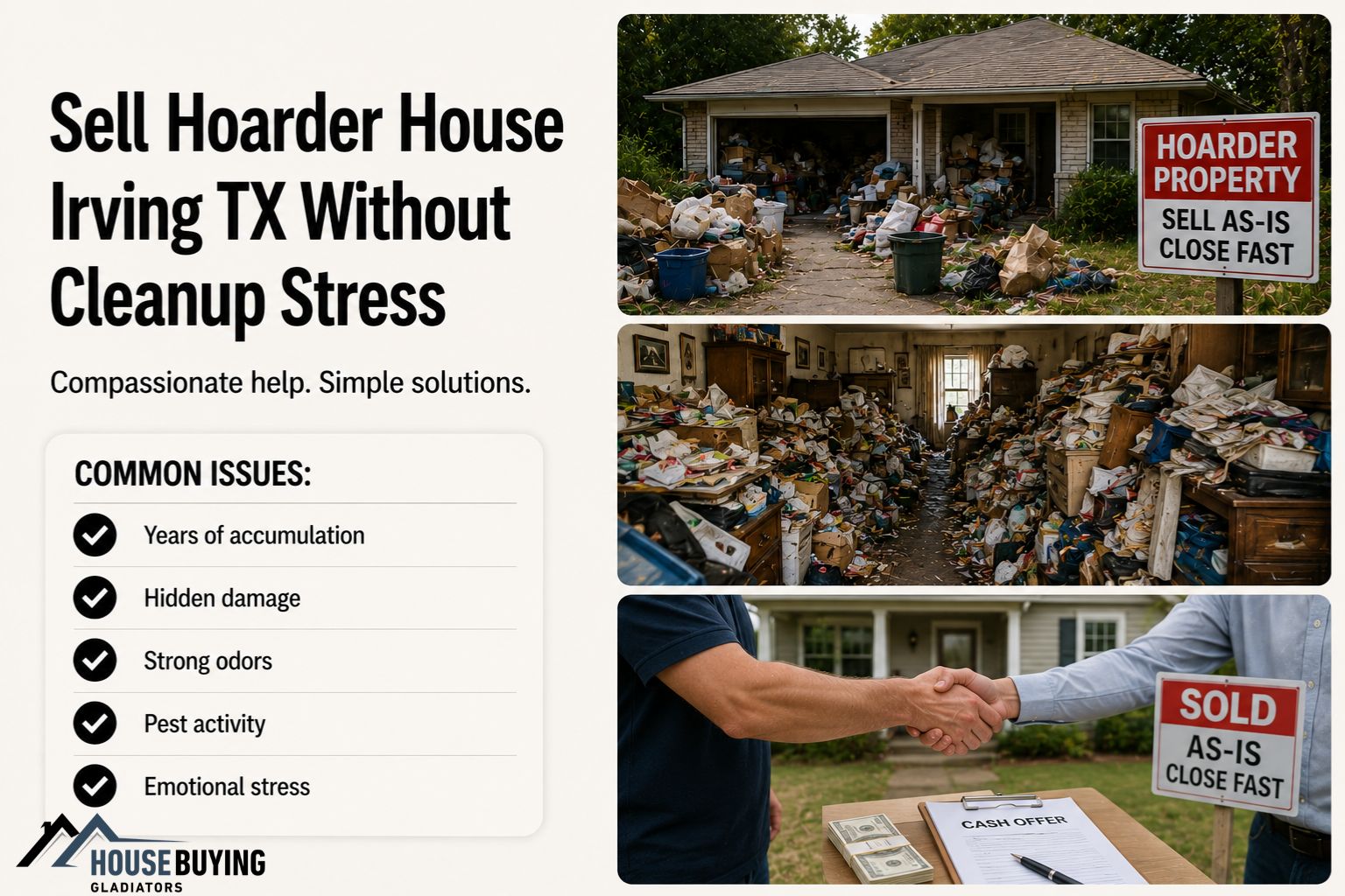 Sell Hoarder House Irving TX Without Cleanup Stress