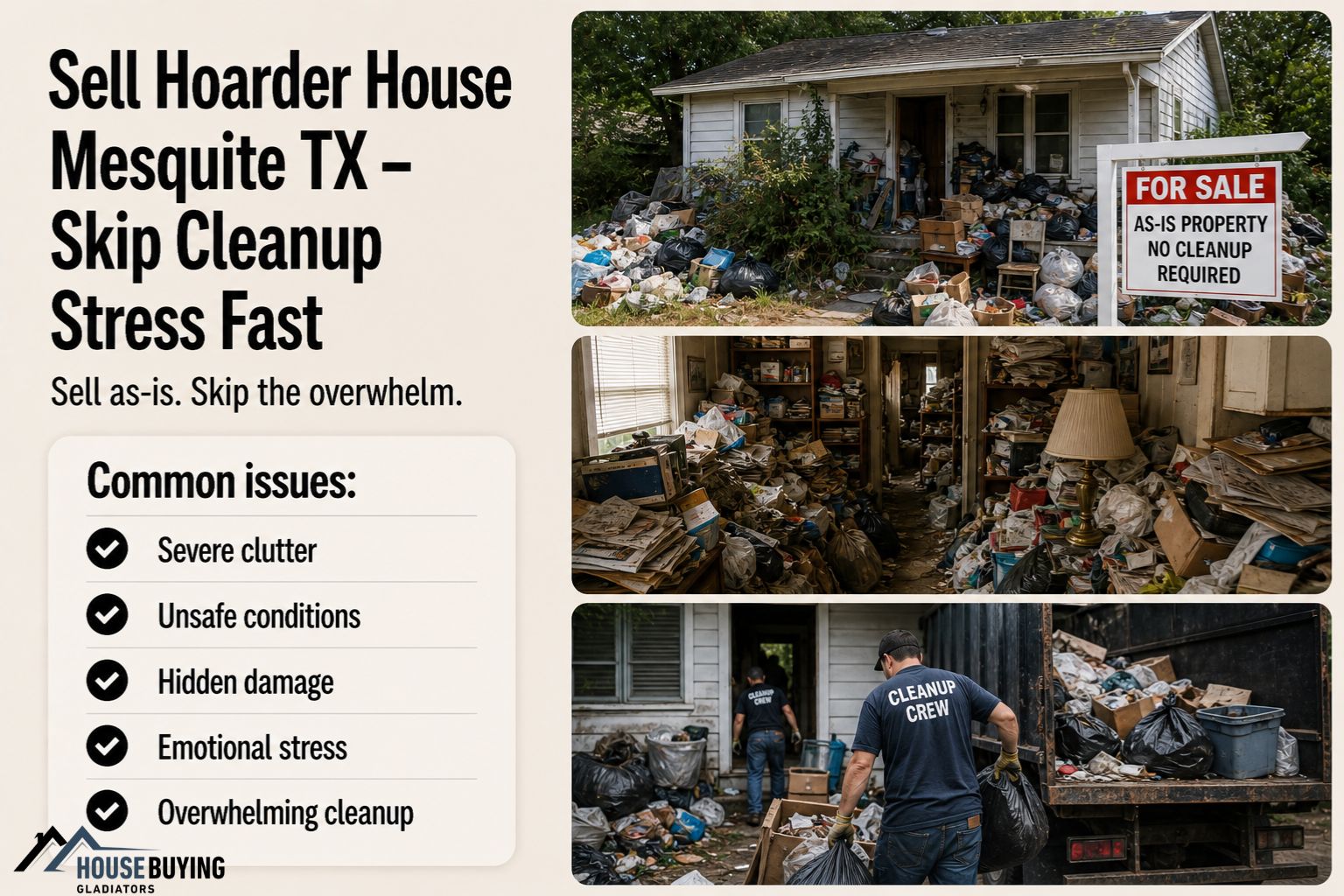 Sell Hoarder House Mesquite TX – Skip Cleanup Stress Fast