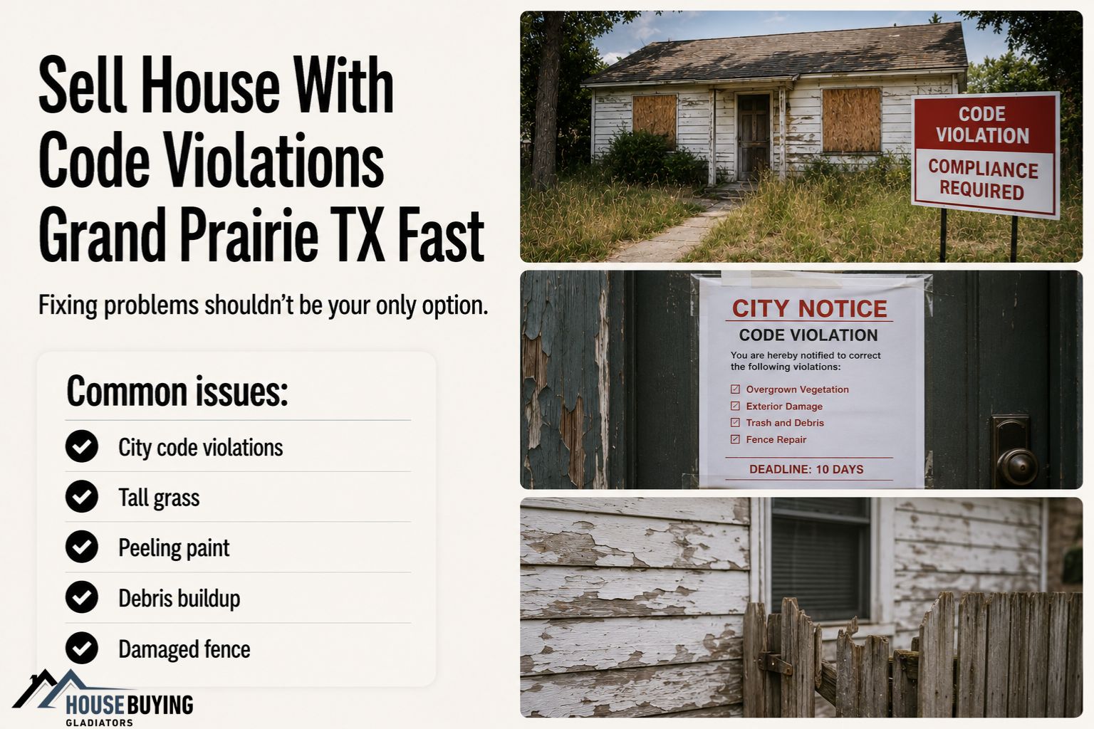 Sell House With Code Violations Grand Prairie TX Fast