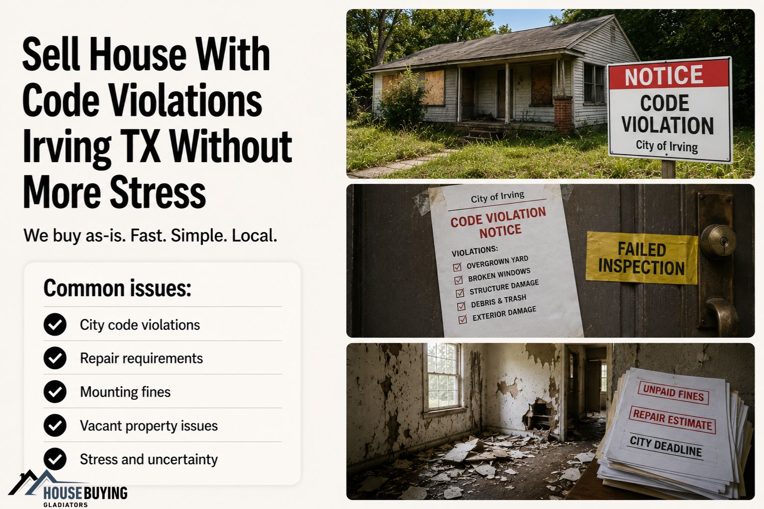 Sell House With Code Violations Irving TX Without More Stress