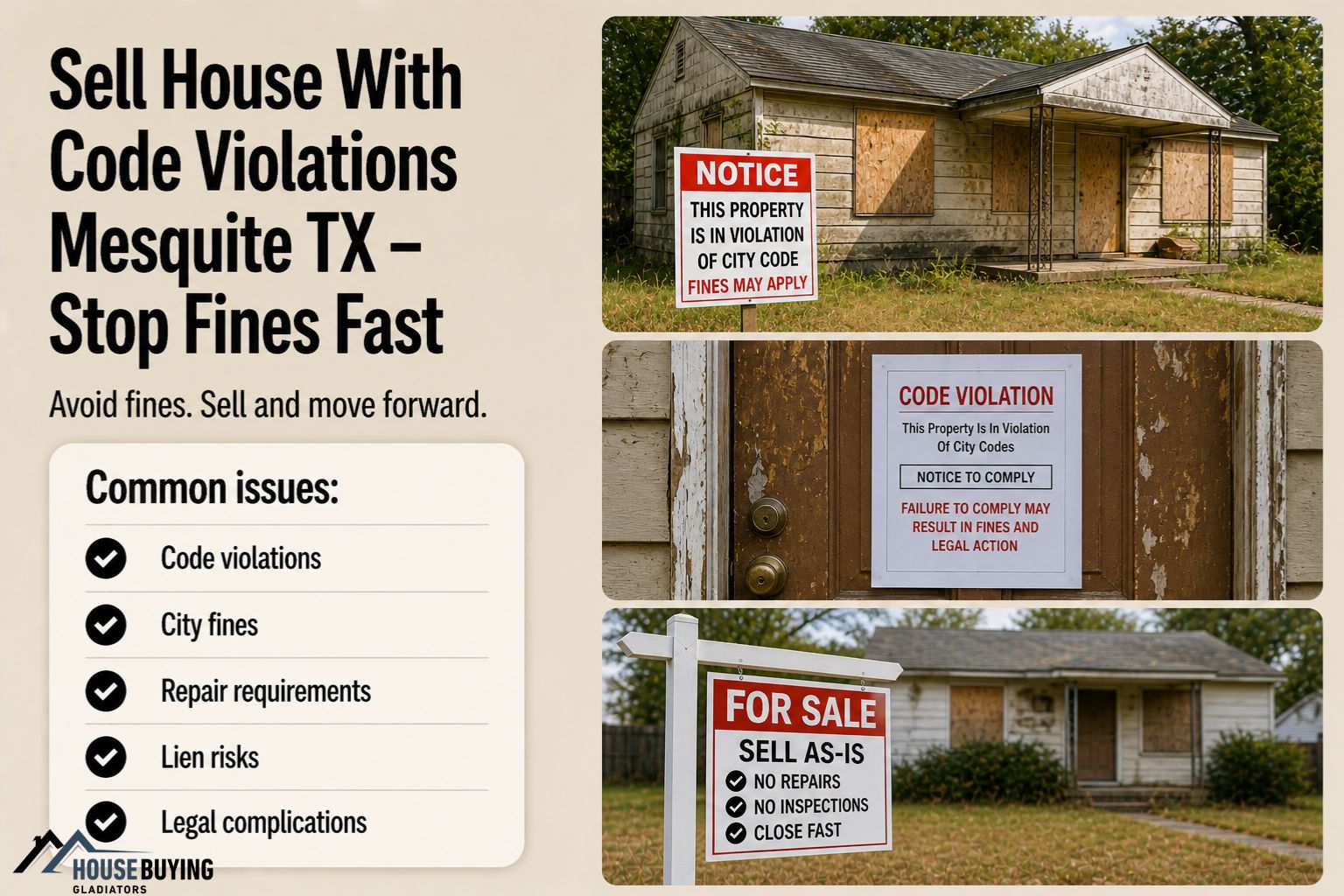 Sell House With Code Violations Mesquite TX – Stop Fines Fast