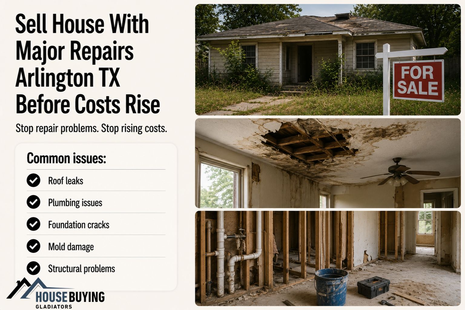 Sell House With Major Repairs Arlington TX Before Costs Rise