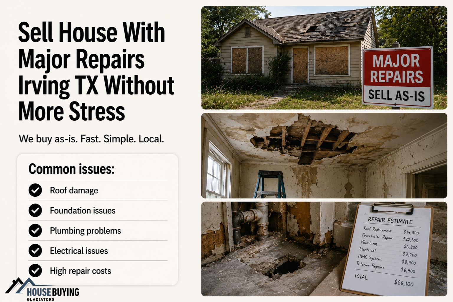 Sell House With Major Repairs Irving TX Without More Stress