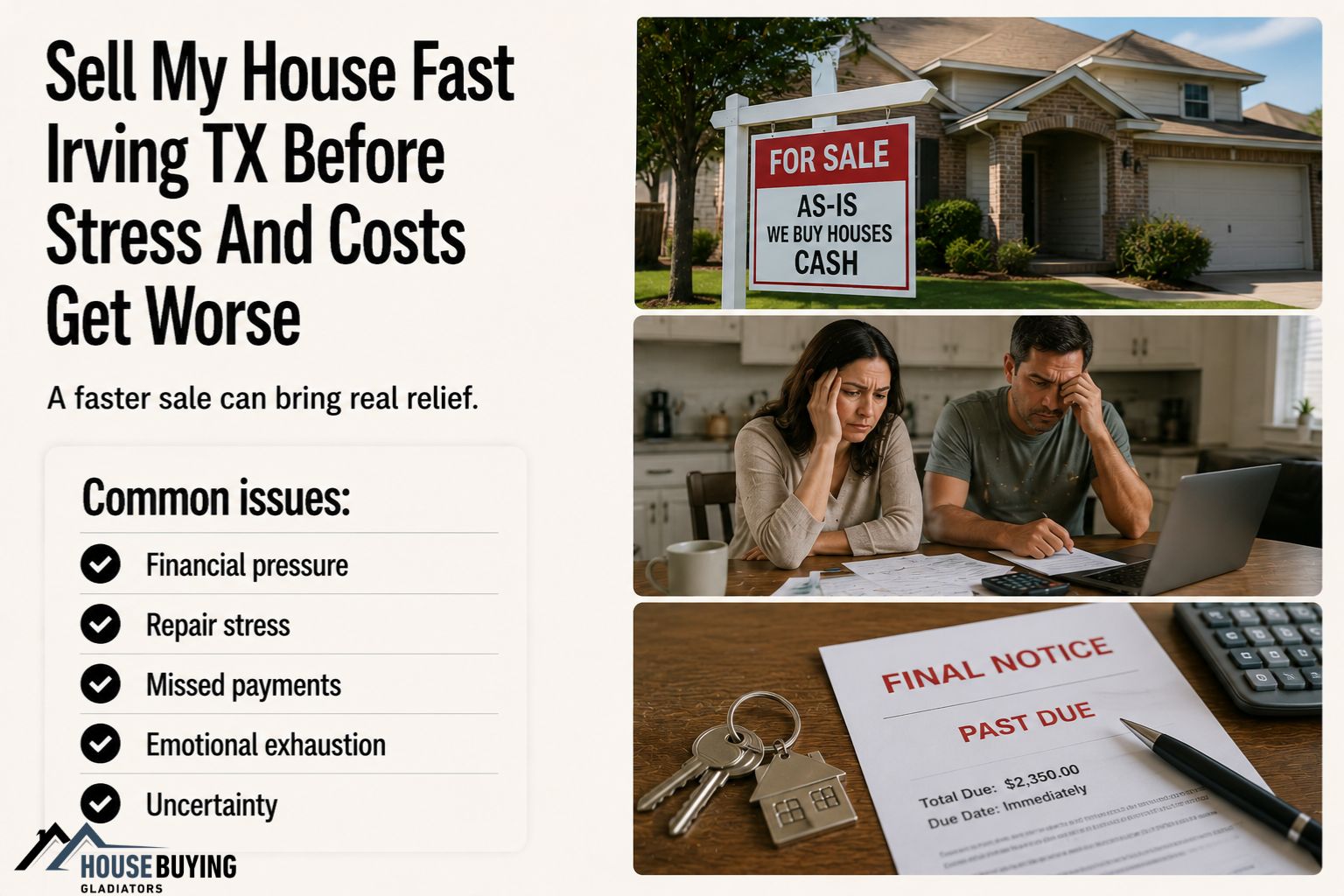 Sell My House Fast Irving TX Before Stress And Costs Get Worse