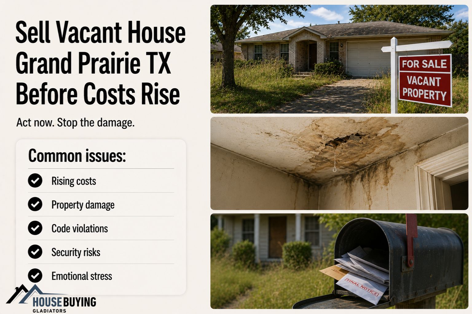 Sell Vacant House Grand Prairie TX Before Costs Rise