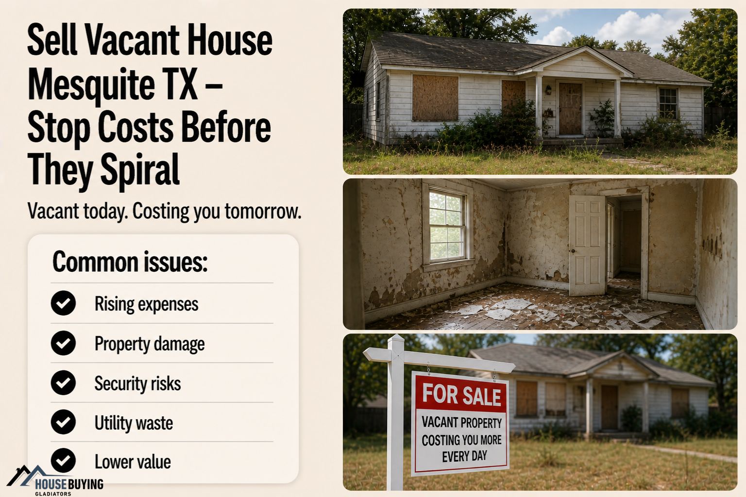 Sell Vacant House Mesquite TX – Stop Costs Before They Spiral