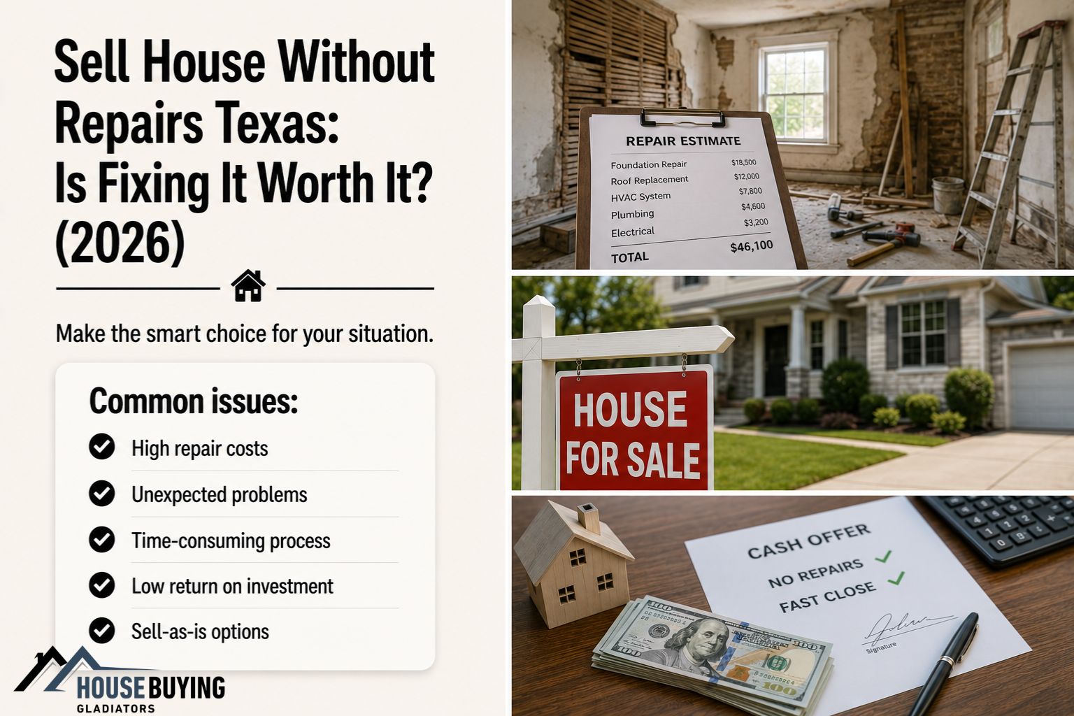 Sell House Without Repairs Texas Is Fixing It Worth It (2026)