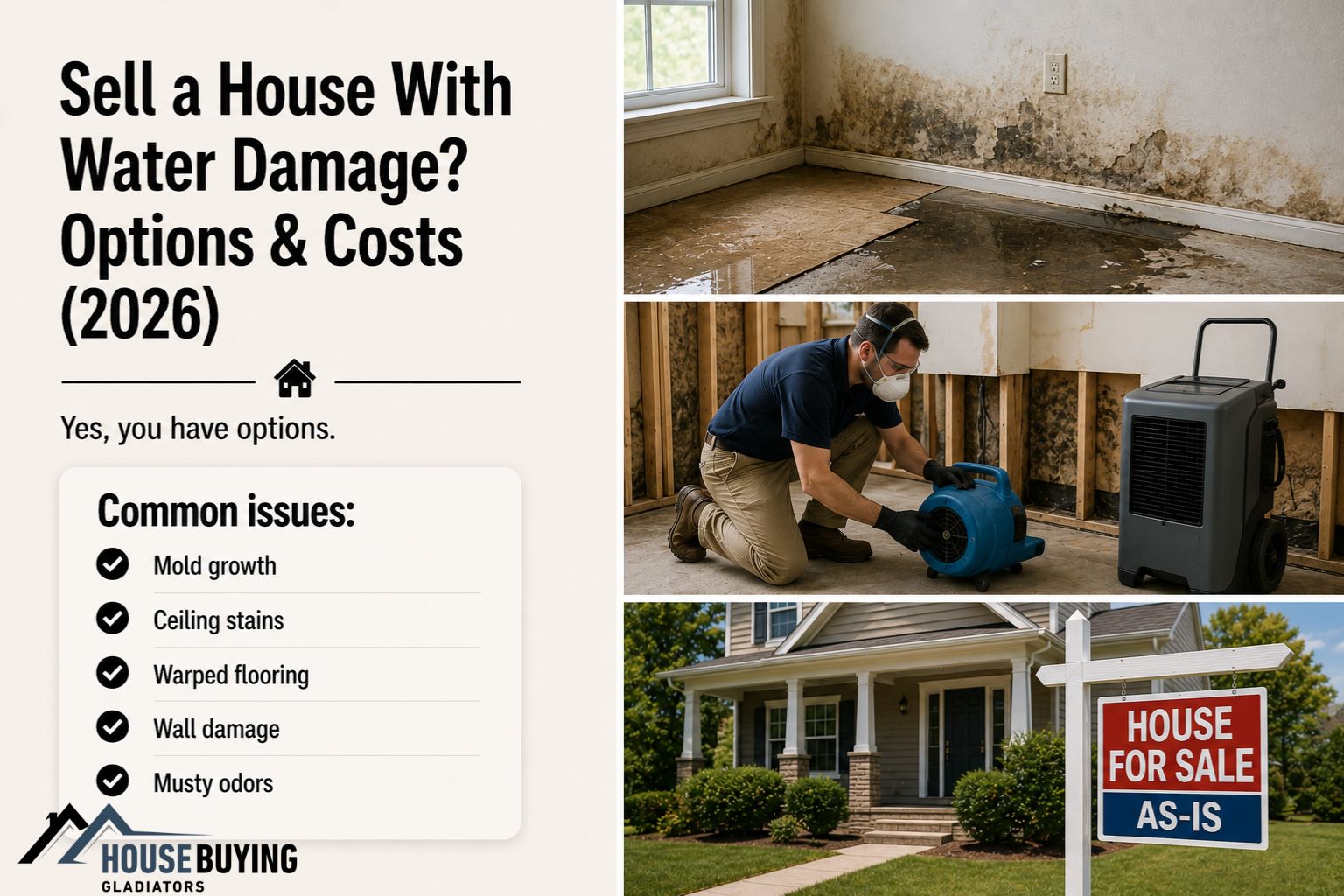 Sell a House With Water Damage Options & Costs (2026)