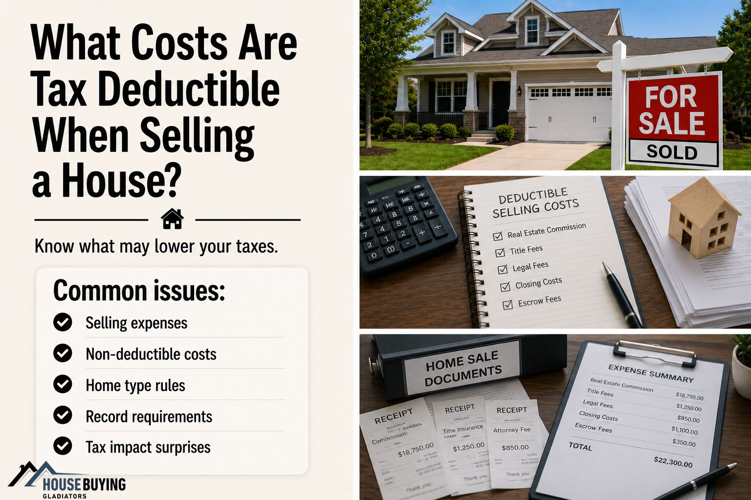 What Costs Are Tax Deductible When Selling a House
