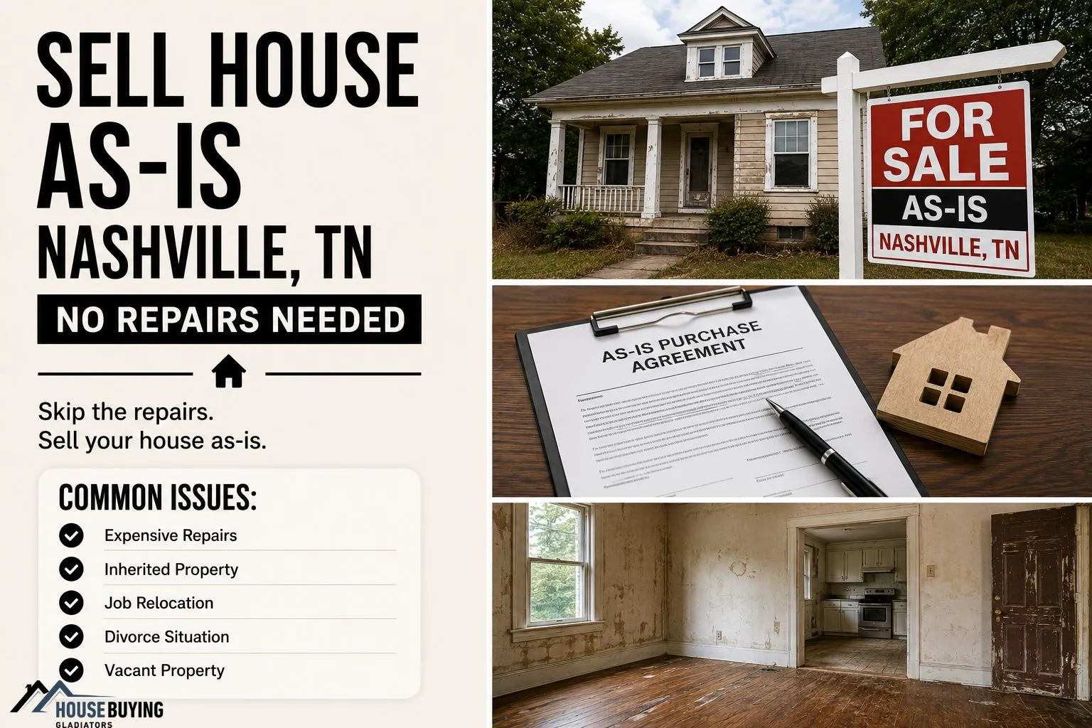 Sell House As-Is Nashville TN No Repairs Needed