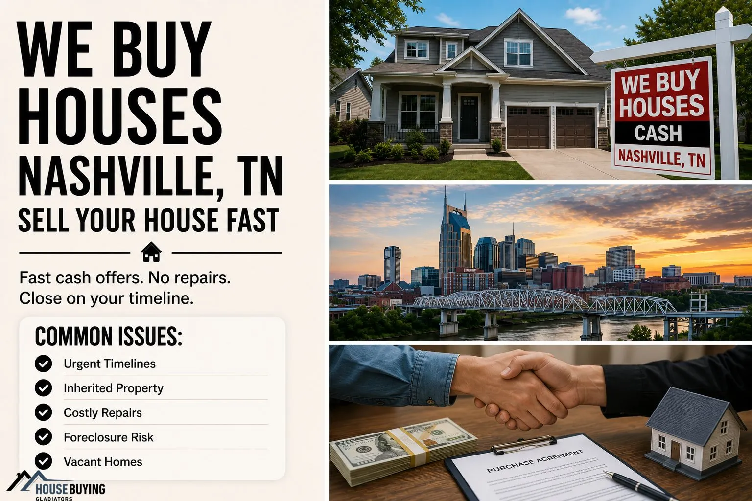 We Buy Houses Nashville TN company buying a home directly from a homeowner